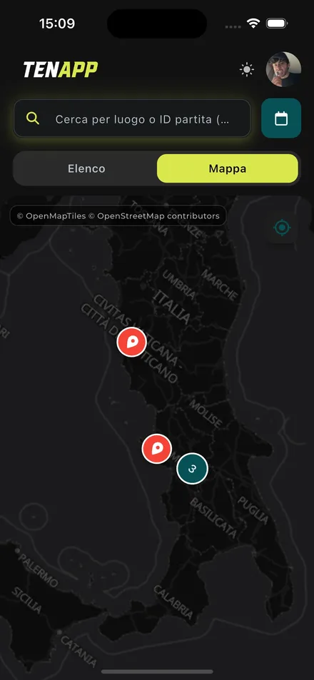 TenApp — Mappa partite